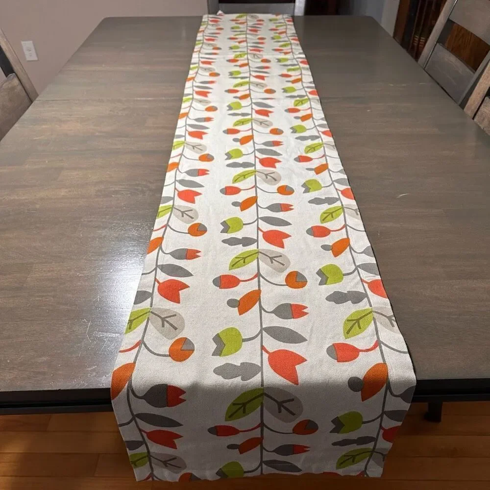 Crate & Barrel Briar Table Runner 14”X120” Fall
